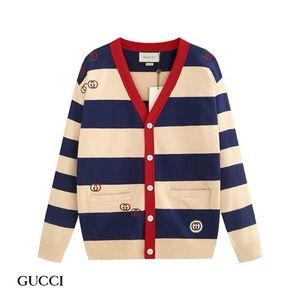 BRAND NEW Gucci Embroidered Striped Knit Cardigan Multiple Coloured